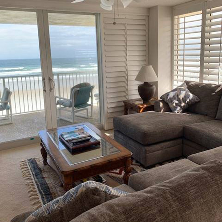 oceanfront view from condo living room